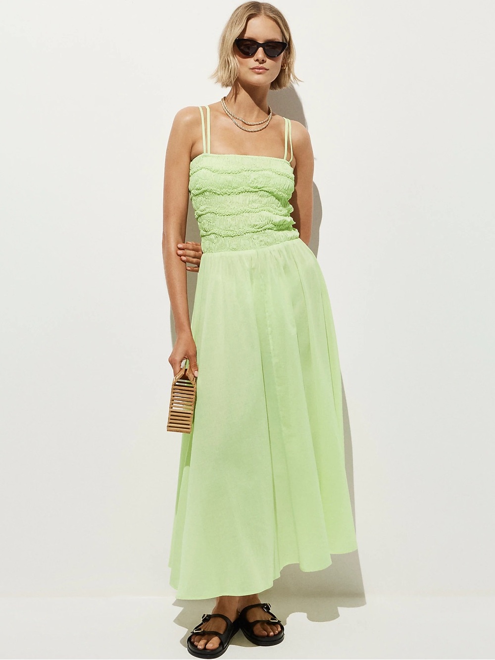 JCREW Wave maxi dress in cotton voile - pale willow green